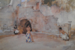 sir william russell flint models in an italian courtyard limited edition print