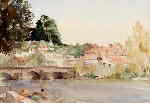 francis murray russell flint River Dronne Brantome original watercolour painting