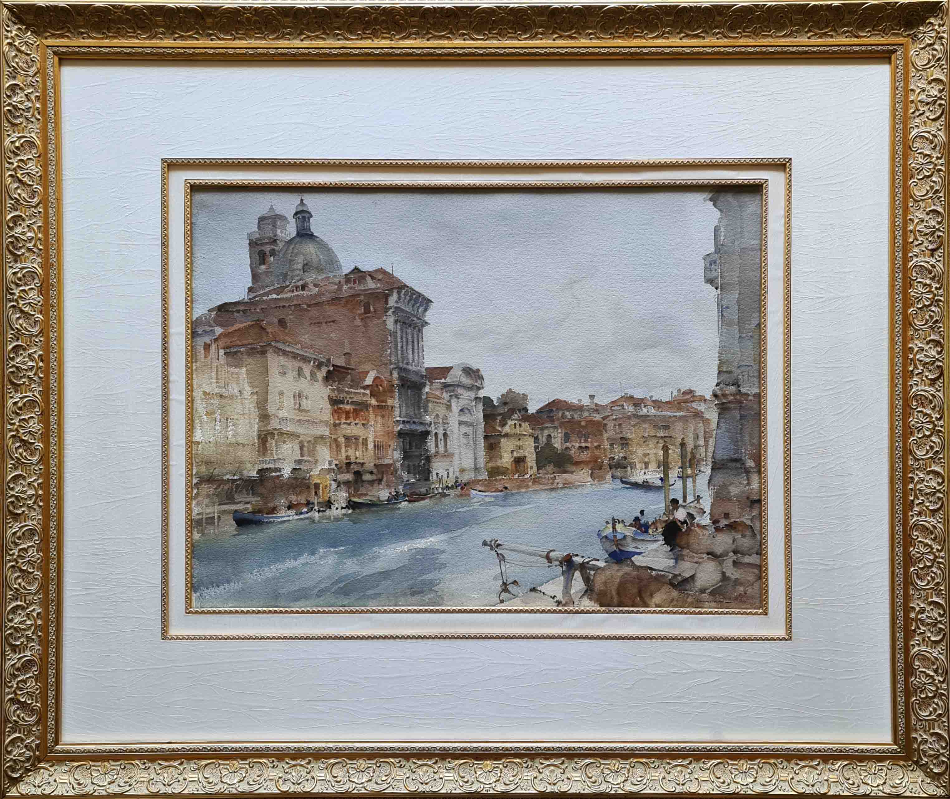 russell flint, original painting, Palazzo, San Geremia, Grand Canal, Venice