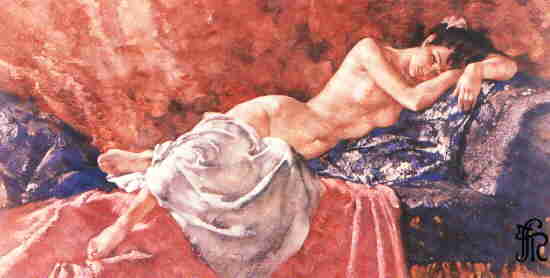 russell flint reclining nude 2 print